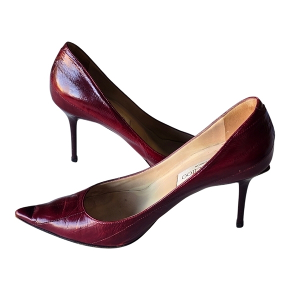 Jimmy Choo Pumps Womens Sz 6 Anouk Red Snakeskin Python Embossed Stiletto Heels - Picture 2 of 16